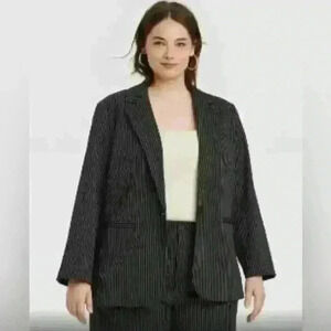 A new day black with white pinstriped blazer size 2x